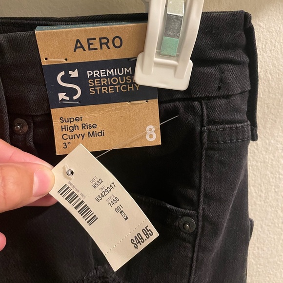 NWT- Black High-Waisted Jean Shorts - Picture 3 of 3